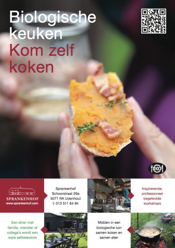 Voorkant folder 2016 biologische keuken Sprankenhof